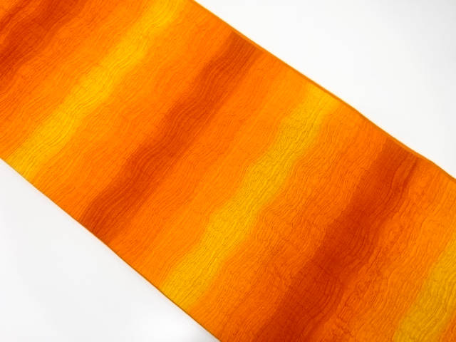 ふくれ織横段模様織出し袋帯